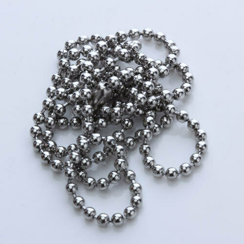Stainless Steel Metal Chain Necklace Ball Chain Bead Connector Long 20inch