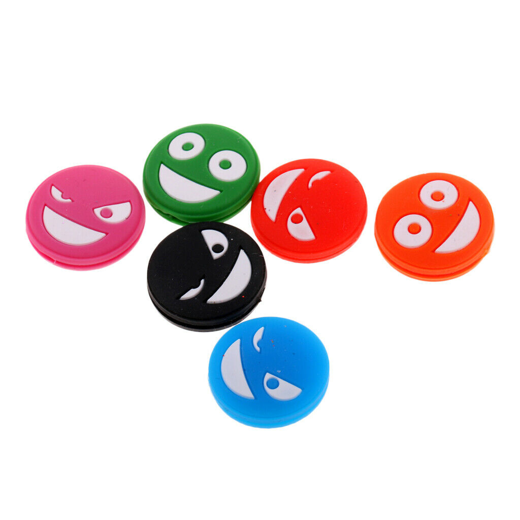 6pcs tennis racket vibration damper shock absorber, funny face