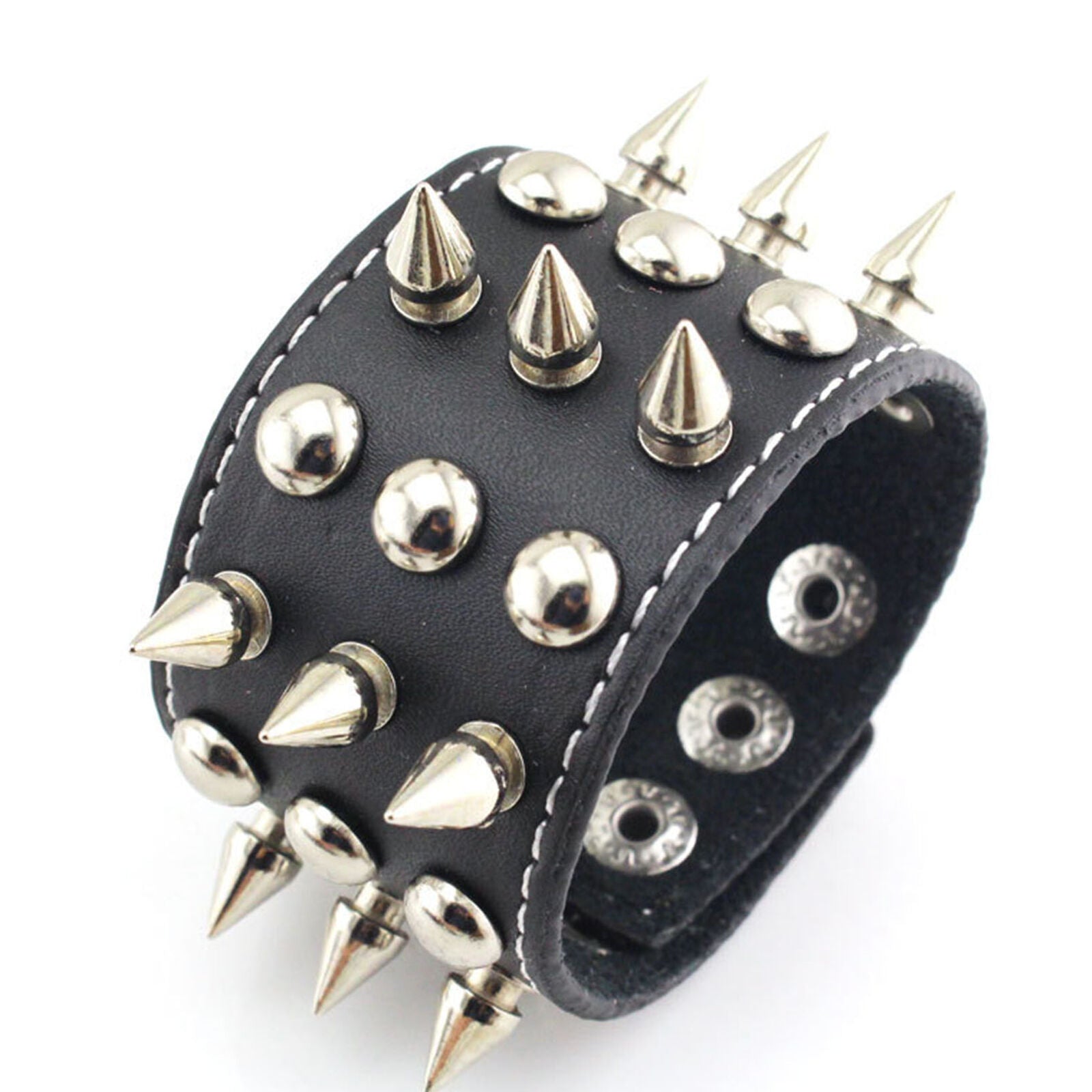 Punk Leather Bracelet Bangle Rivet Stud Spike Rock Cuff Wristband Jewelry Gift