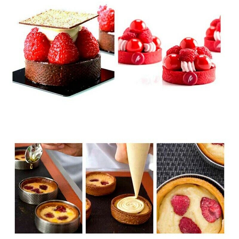 8PCS Metal Tart s Set Stainless Steel Cake and Pastry  Bakery Tools Kitchen CaR3