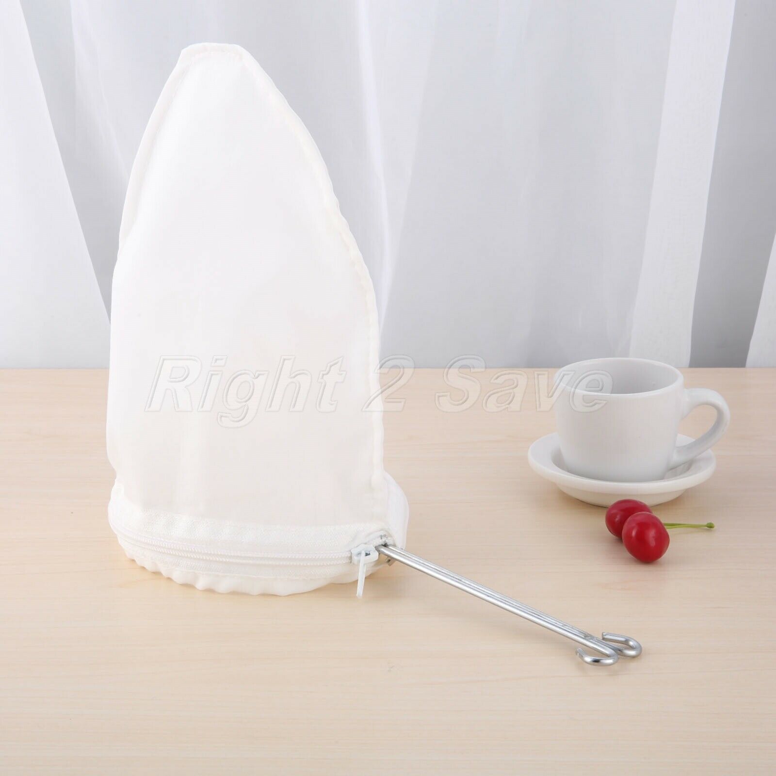 Tea Coffee Reusable Cotton Cloth Filter Strainer Bag with Stainless Steel Ring