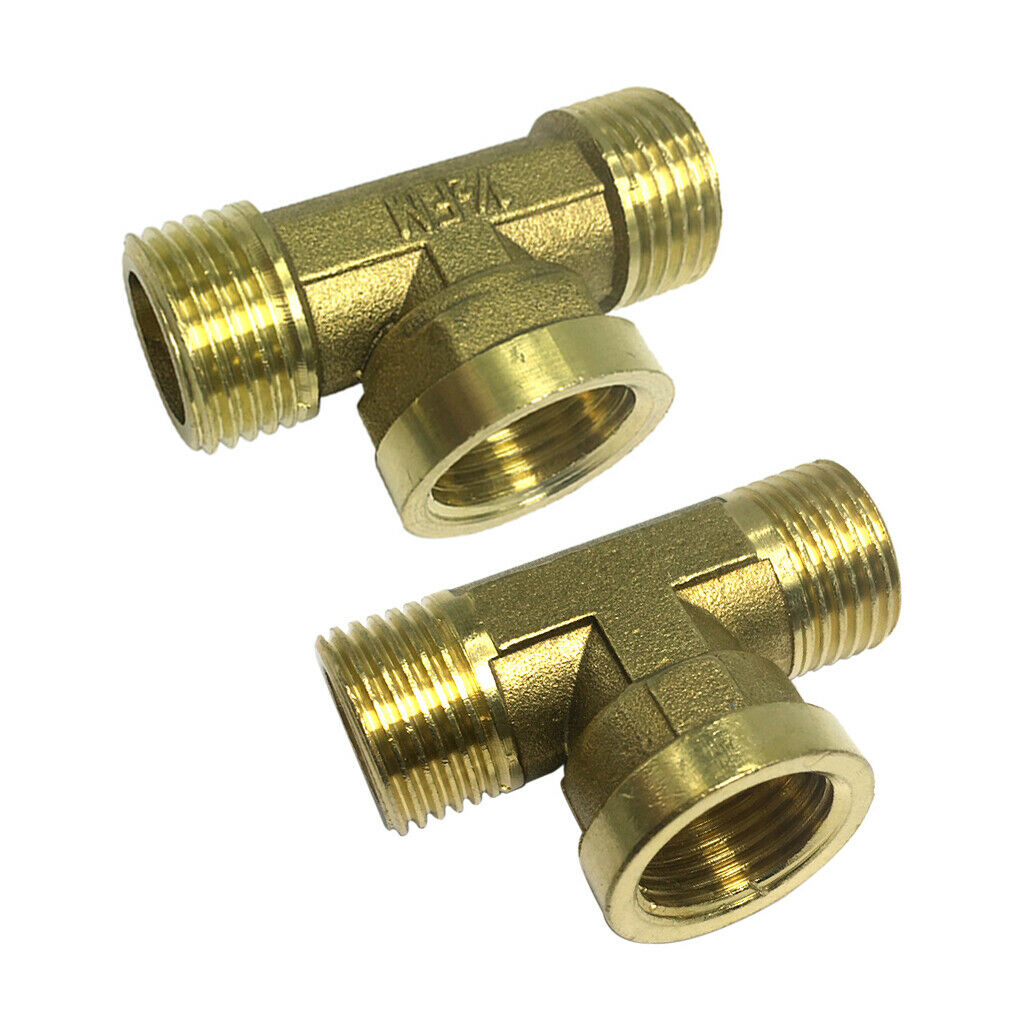 1 Pc 3-Way Male Female Male Brass Thread Connector Adaptor Fitting Standard