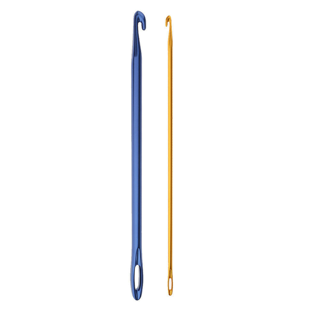2Pcs 2.75mm 6mm Aluminum TUNISIAN AFGHAN Crochet Hook Set for Hand Knitting