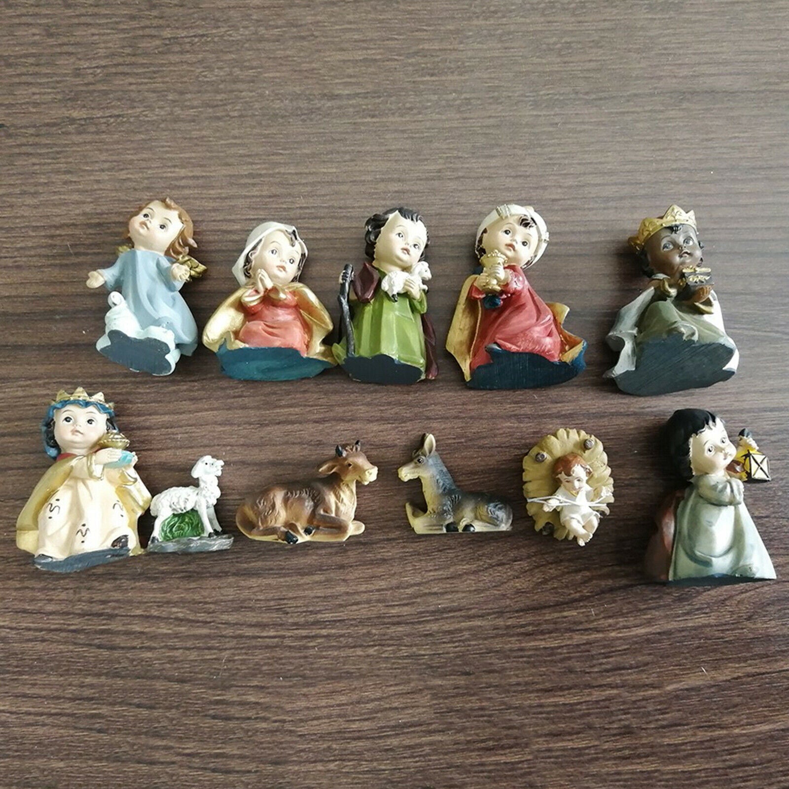 1 Set Statue Nativity Christmas Baby Jesus Manger Miniatures Present Table Deco