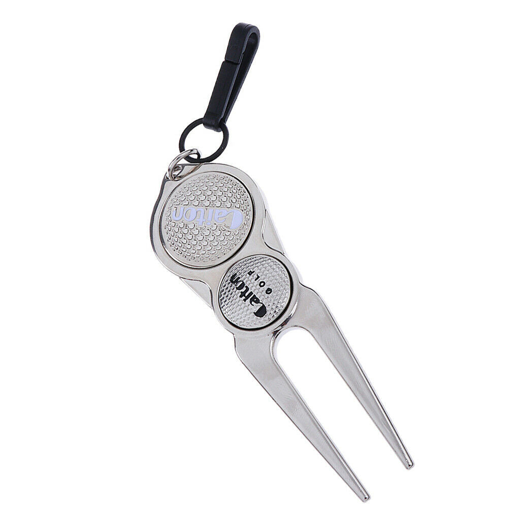 New Zinc Alloy Golf Pitch Mark Divot Repair Tool and Magnetic Ball Marker