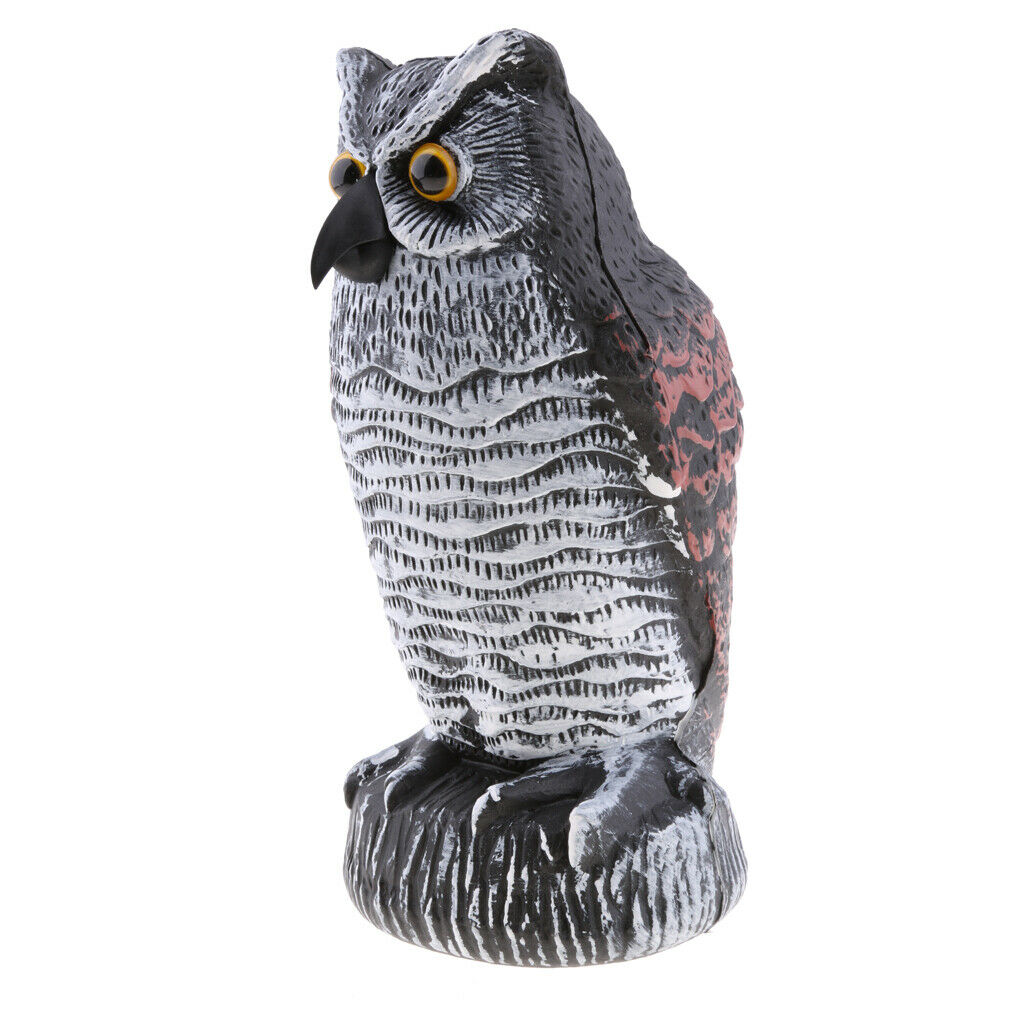 2Pcs Large Cute Realistic Owl Decoy Statue Yard Lawn Garden Scarecrow Scarer
