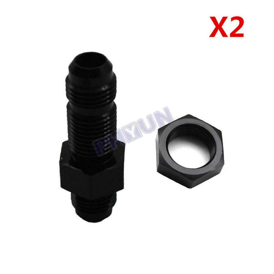 2 x AN6 (6AN) Male to Male Straight Bulkhead Fitting w/ Nut Fitting Adapter