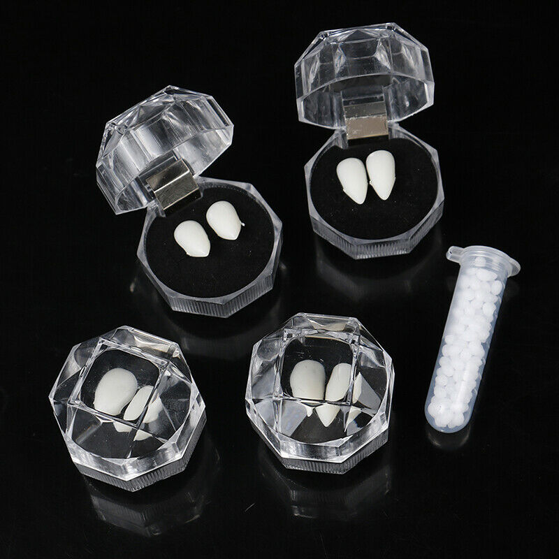 4 pair DIY Halloween Costume Props Masquerade Party Dentures Vampire Teeth Fa DF