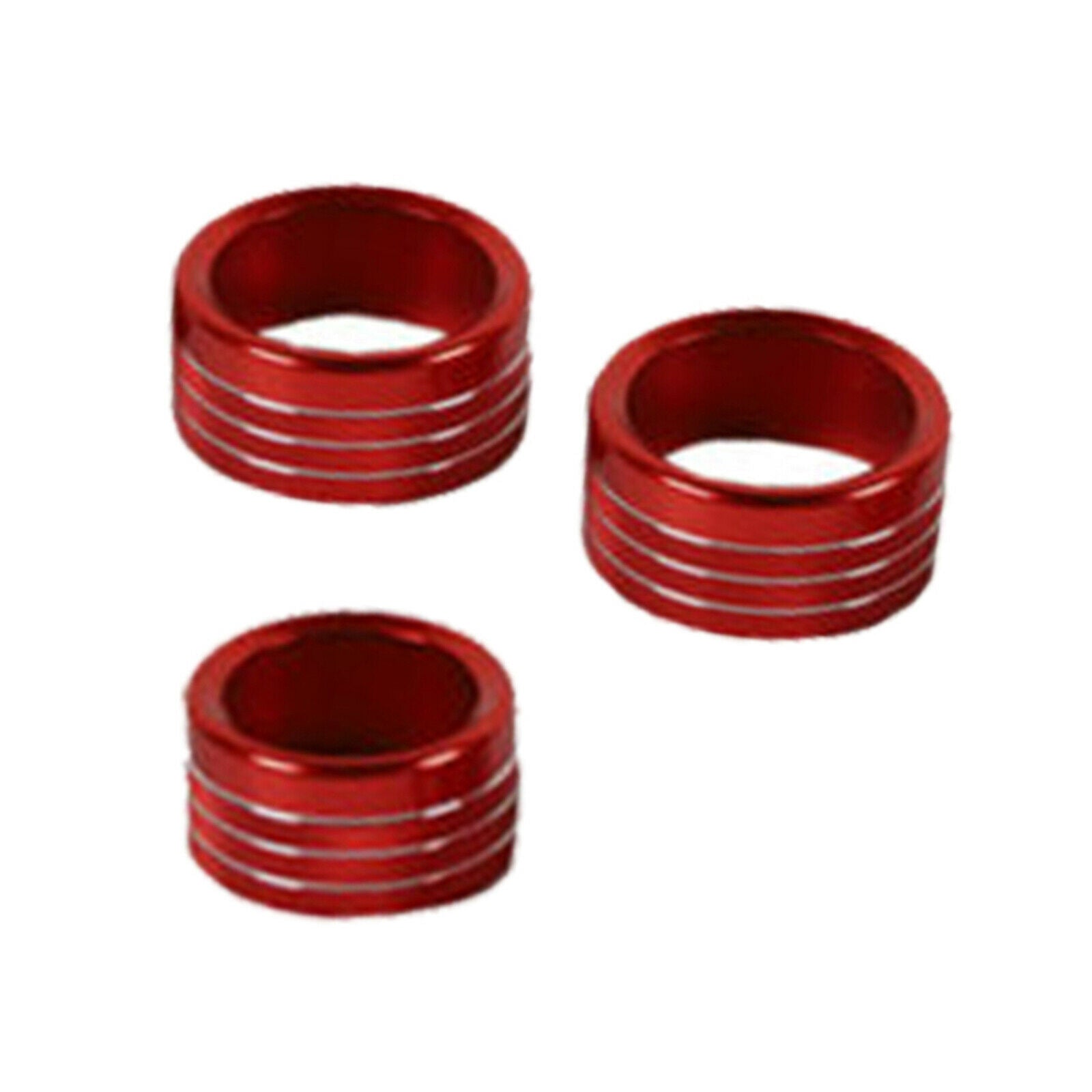 Center Console AC Radio Switch Knob Cover Rings For Dodge RAM 1500 2018+ Red