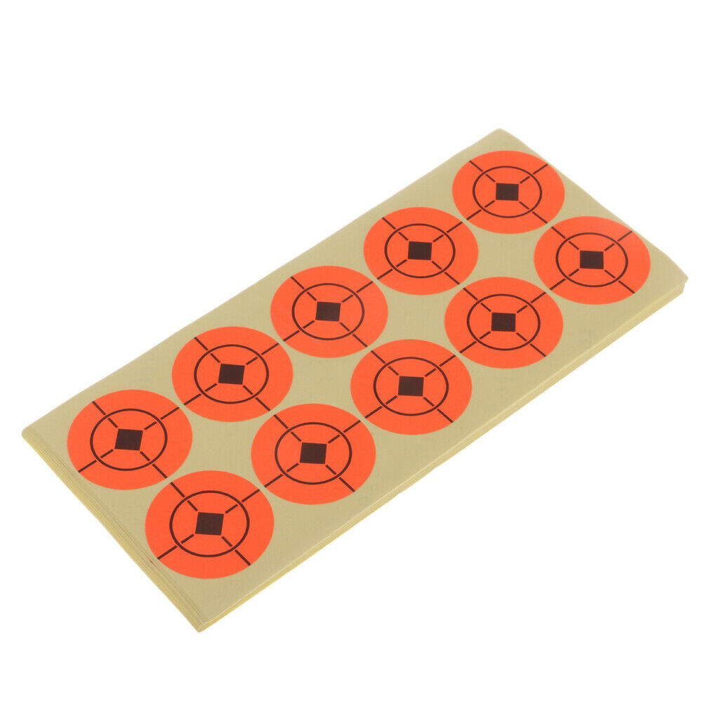 250pcs/25 Sheet, Adhesive Target, Orange, 4cm/1.6