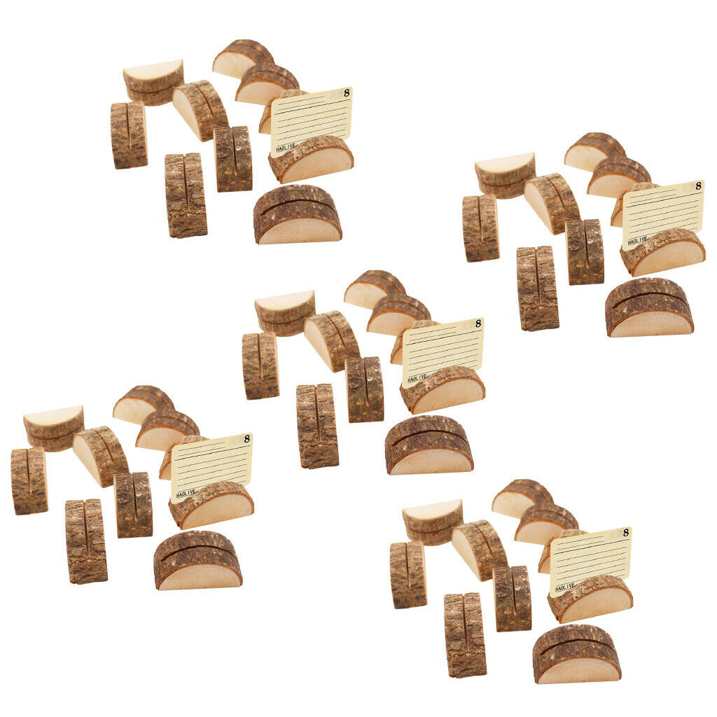 Rustic Wooden Name Place Card Holders Home Decor Wedding Favors Pack of 50