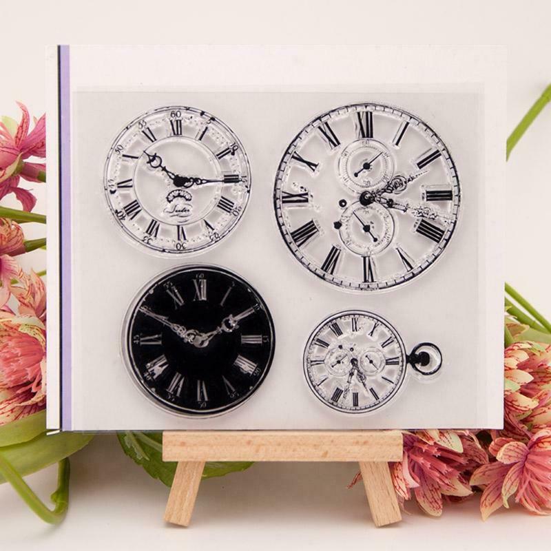 Clock Transparent Clear Silicone Stamp For DIY Scrapbooking Photo Album Decor