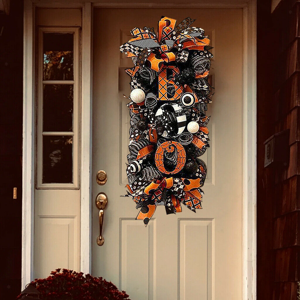 Halloween Wreath Boo Letter Durable for Home Door Halloween Decorations