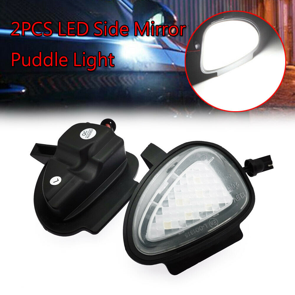 2Pcs White Under LED Side Mirror Puddle Light Lamp For VW MK6 6 MKVI 2010-2014