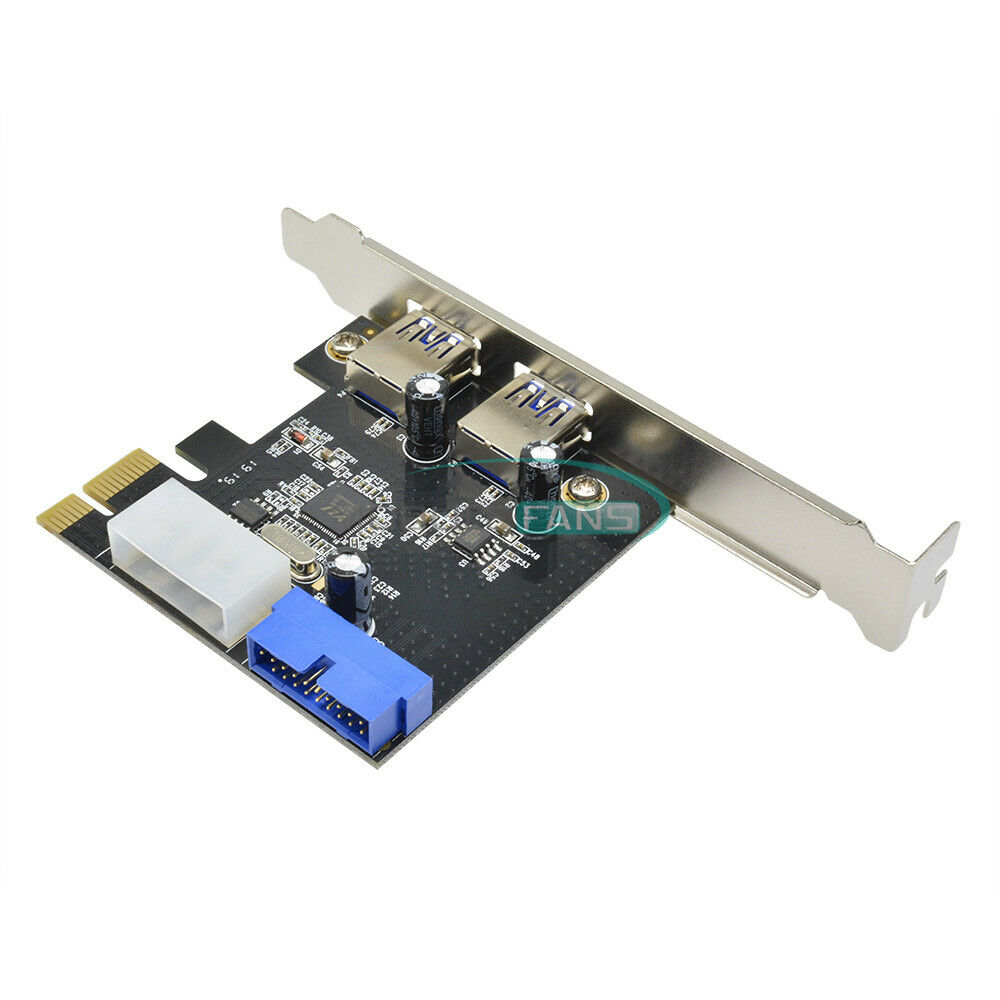 USB 3.0 2 Ports PCI Express Front Panel With Control Card Adapter 4-Pin & 20 Pin