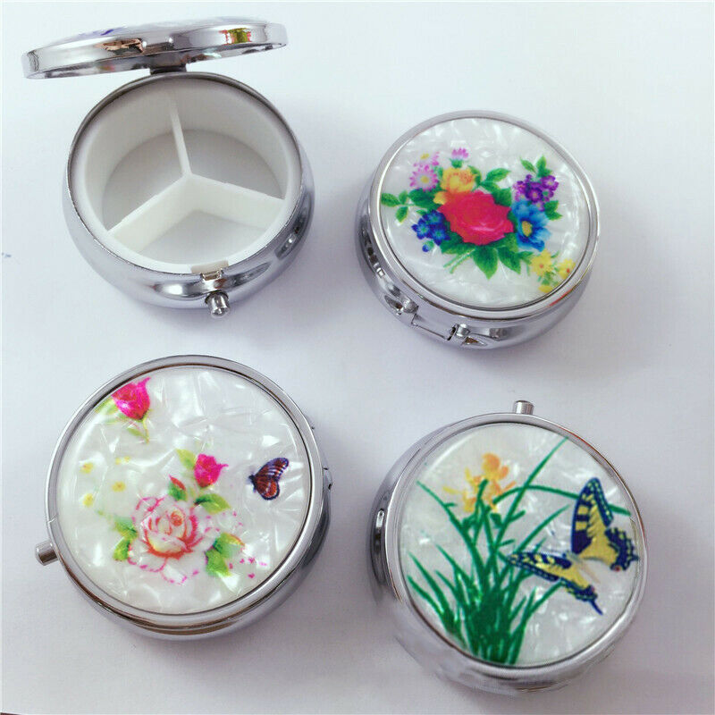 Pill box round pill box metal tablet box pill box medicine box .l8