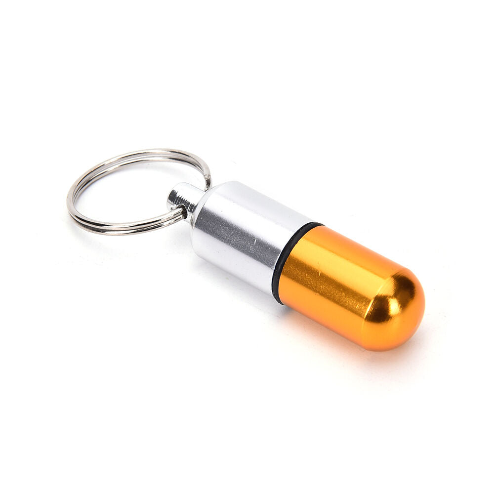 Waterproof Aluminum Medicine Pill Box Case Bottle Holder Container Keychai.l8