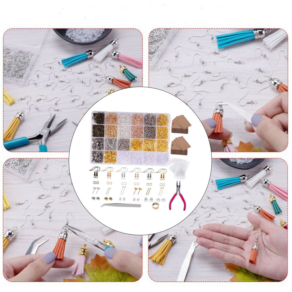 4240 pieces Earring Making Supplies set with Earring Hooks Rings Pliers