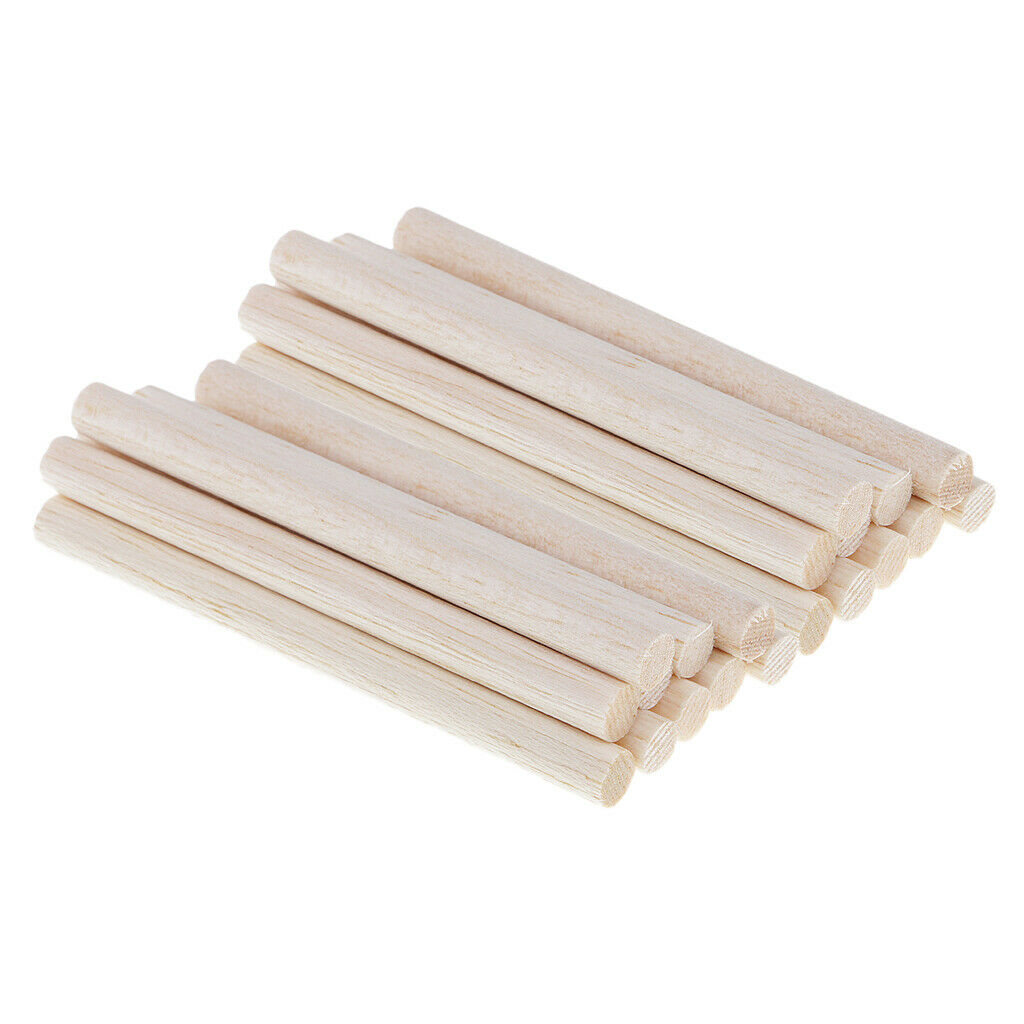 20Pc 8mm Balsa Wood Round Wooden Stick for Kids Children DIY Ornament 100mm