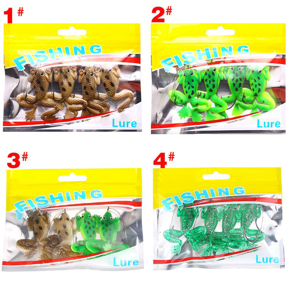4x Artificial Frog Premium Soft Bait 60mm 5.2g Silicone Bionic Fishing Bai.l8