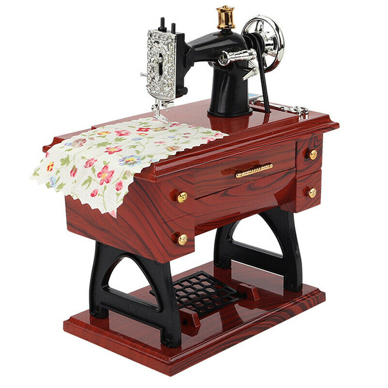 Sewing Machine Music Box Retro Sewing Clockwork Home Crafts Decoration GiftL PT