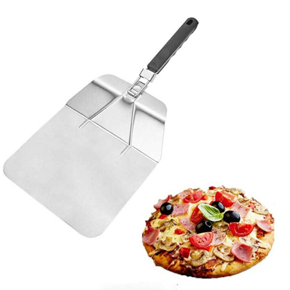Stainless Steel Pizza Shovel Pies Folding Handle Cutter Kitchen Cake Spatula