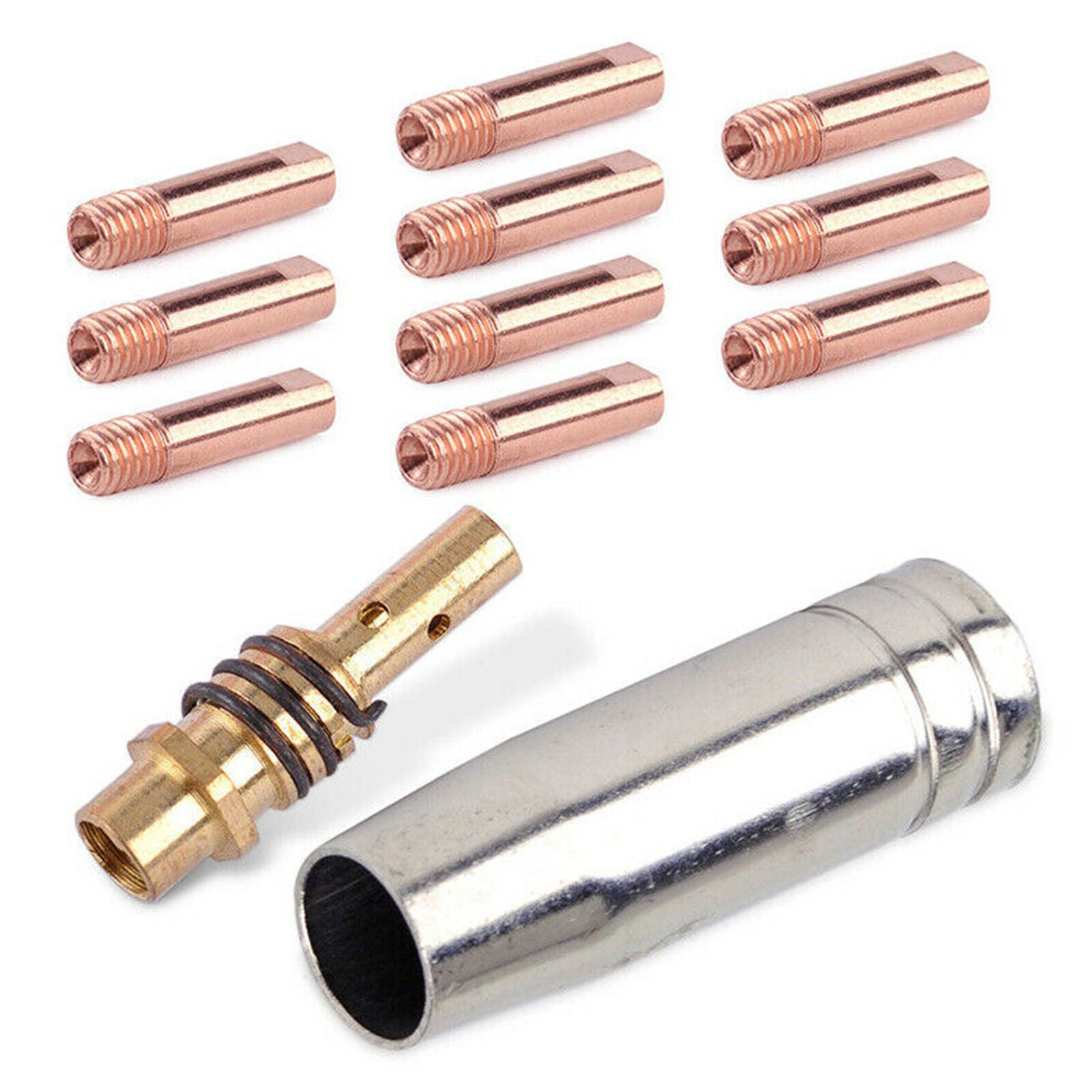 For MB 15AK MIG/MAG Welding Contact Tips 0.8x10mm M6 Gas Nozzle Shroud HS1114