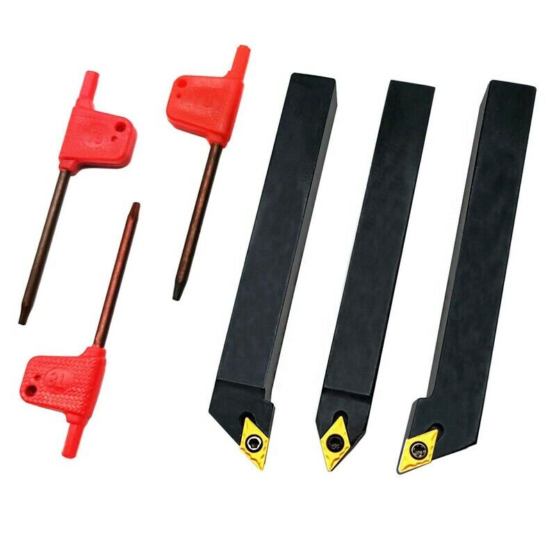 3Pcs 1/2 inch CNC Lathe Carbide Turning Tools Indexable Holder Set SDNCN1212H0J2