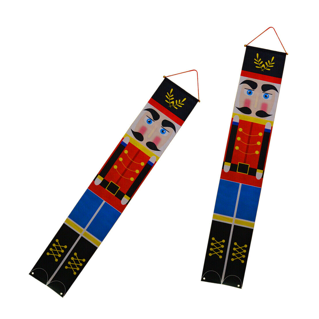 2x Christmas Nutcracker Soldier Hanging Banner Flag Sign Xmas Party Door Decor