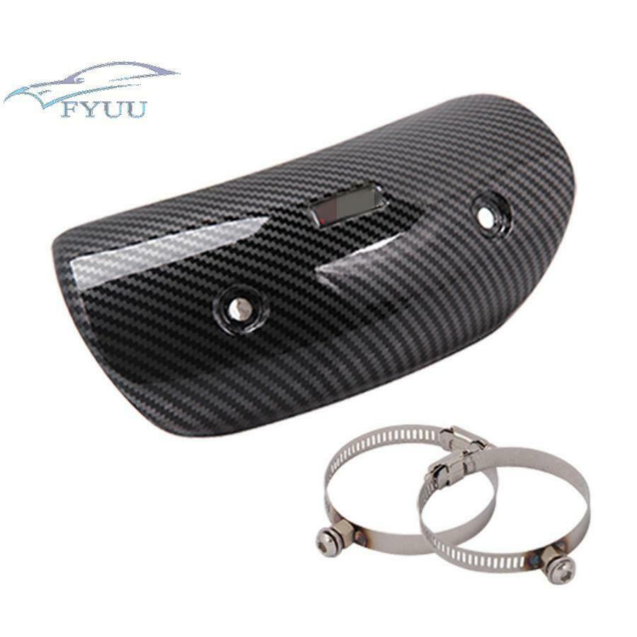 Motorcycle Universal Exhaust Protector Heat Hot Shield Cover Carbon Fiber Look