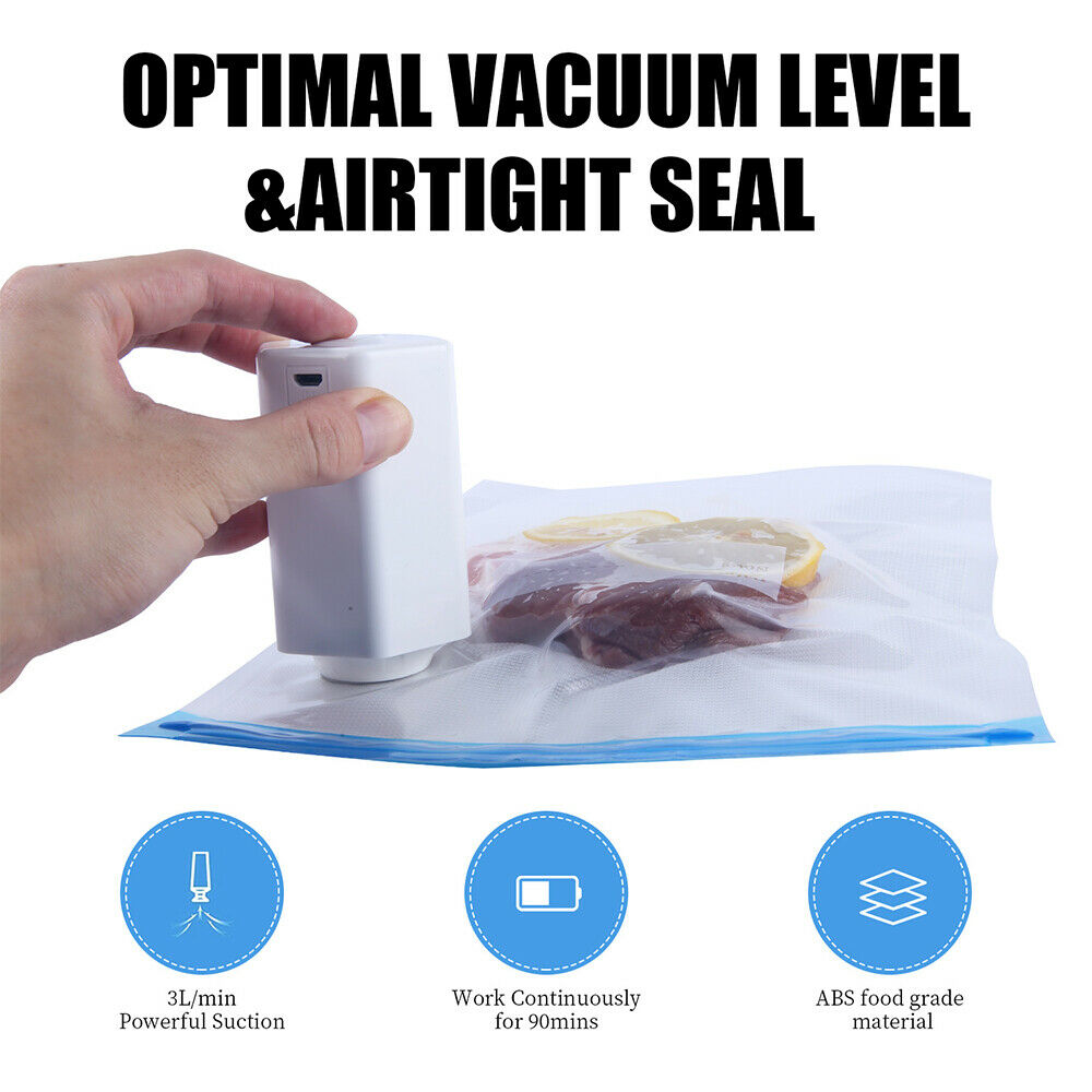 Portable Mini Electric Vacuum Pack Machine USB Food Air Sealing Machine +5 Bags