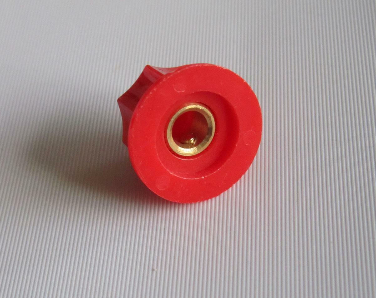 6x Brass Insert USA Size 1/4" Large Jazz J Bass Knobs MXR Style Knob Red