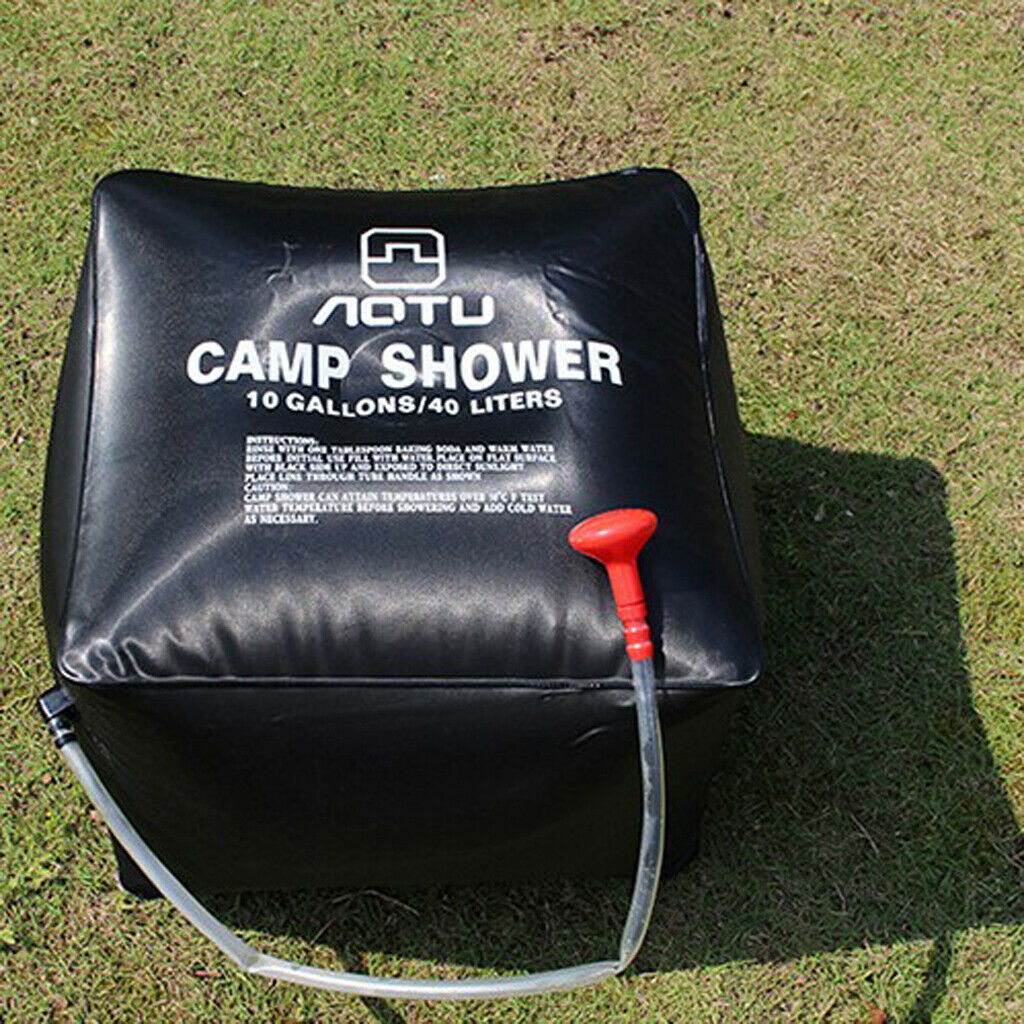 40L Camp Shower Water Bag Outdoor Solar Heated Bathing Portable Hose