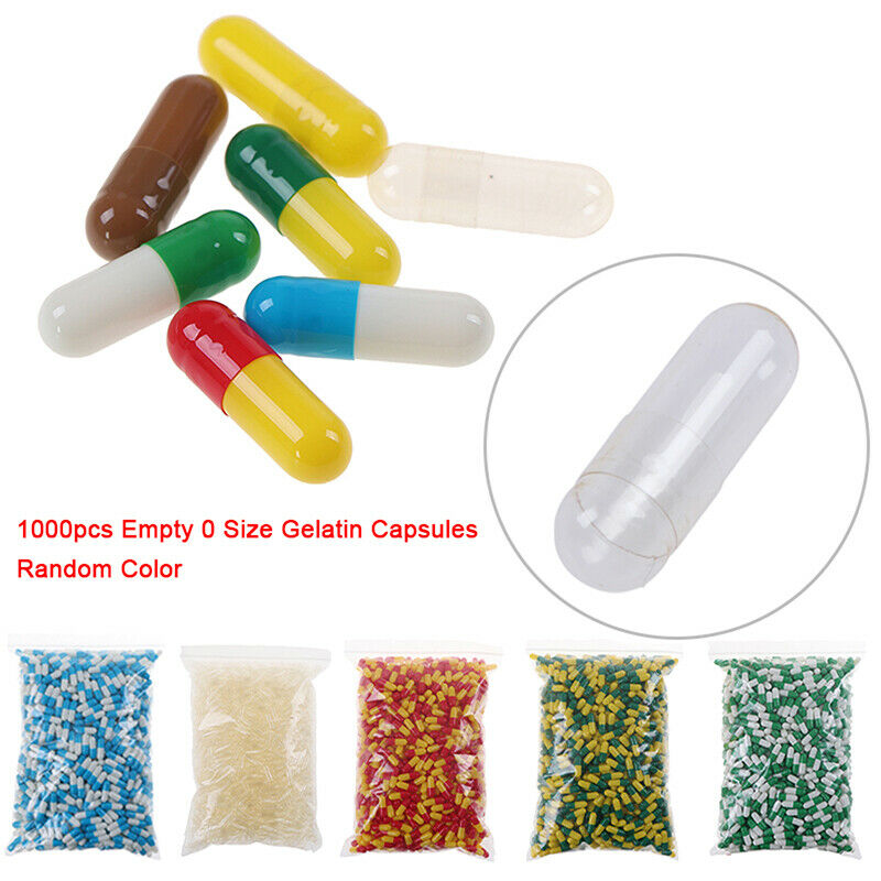1000Pcs Empty Hard Gelatin Capsule MedicineCapsule 0# Refillable  Empty P WLDFA