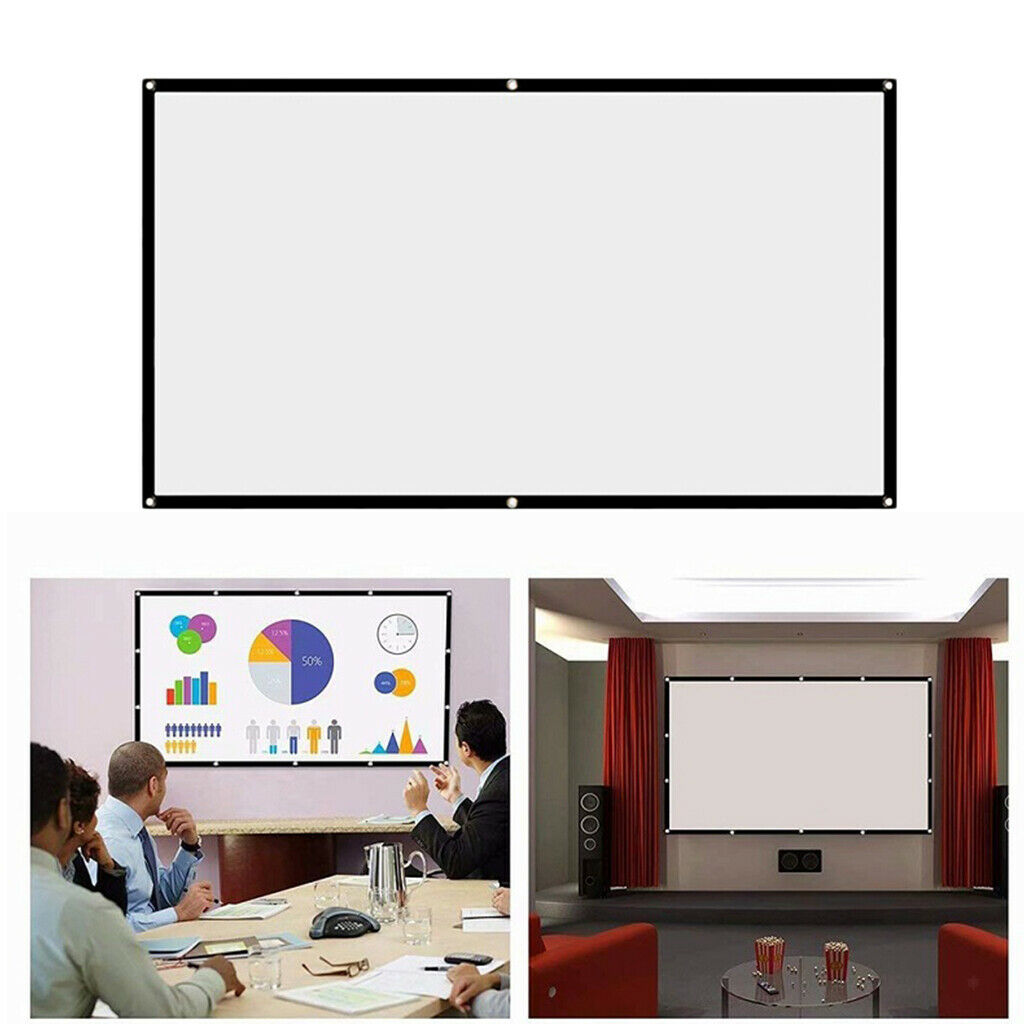 100" Projection Screen 16:9 High Contrast Collapsible Portable Projector Screen