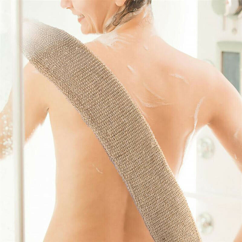 1Pcs Burlap Bath Towel Shower Back Body Exfoliating Belt Scrubber Strap C.l8