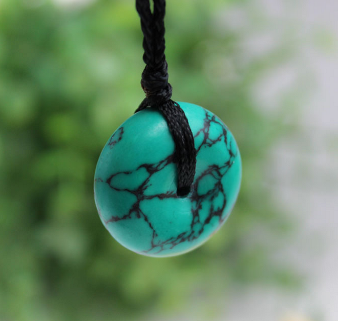 Beautiful 100% natural unique blue turquoise safe buckle pendant bead