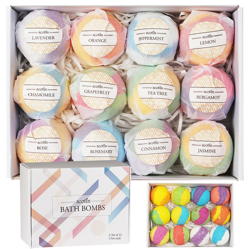 12pc Large Bubble Bath Fizzy Salt Essential Oils Bath Bomb Balls Gift Set