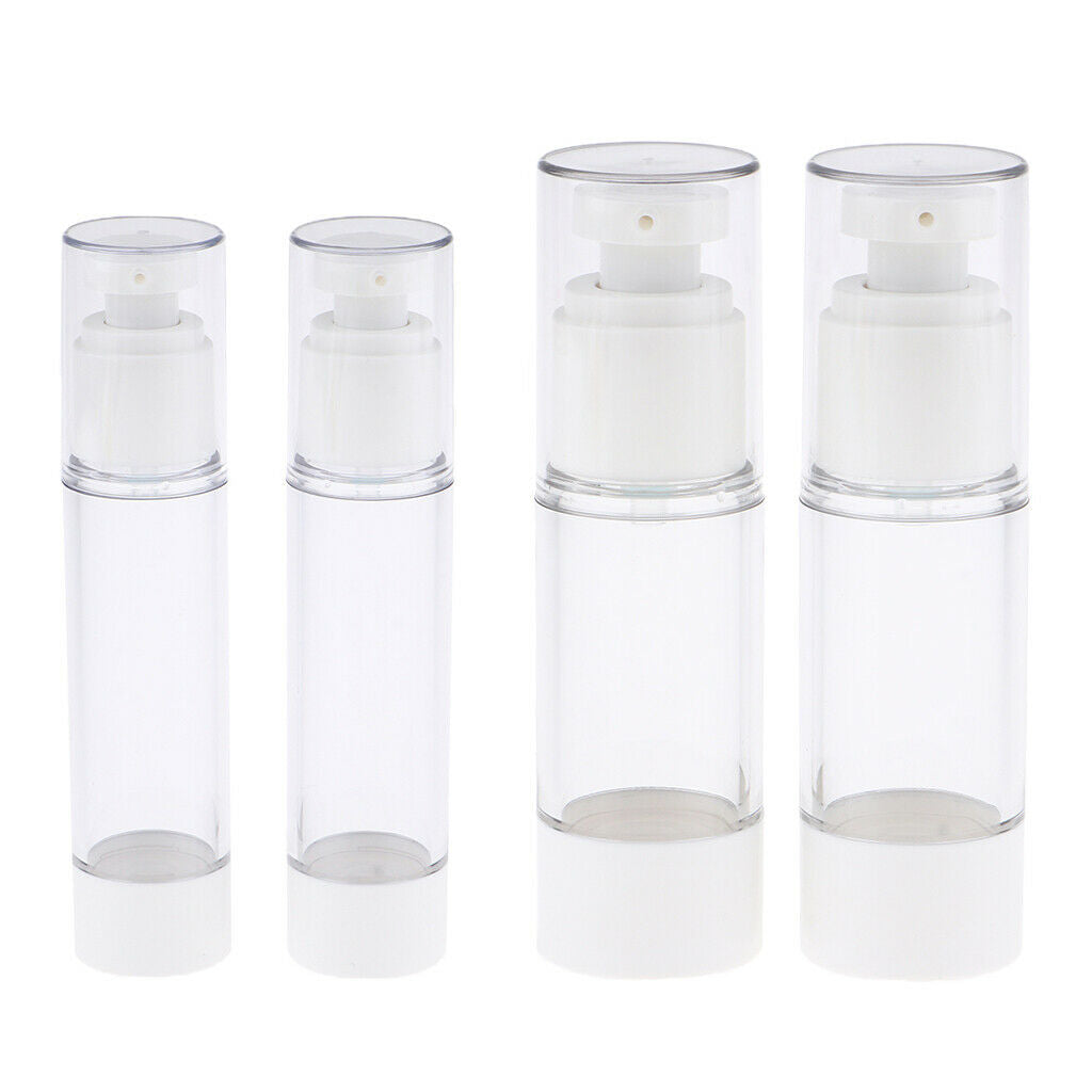 4X Empty Refillable Essence Vacuum Bottles Cosmetic Sample Container 30/50ml