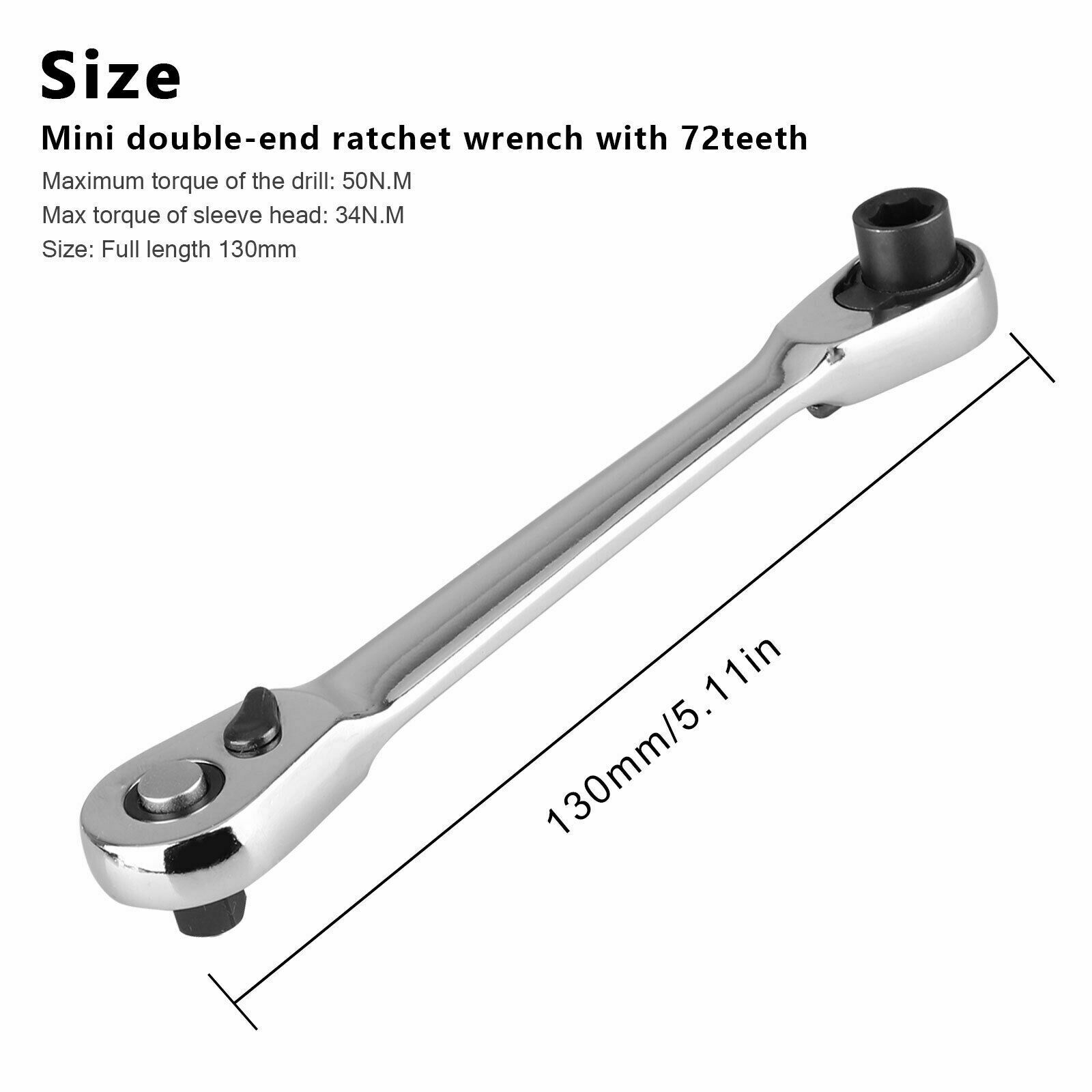 1/4 Inch Mini Ratchet Wrench  Drive Socket Screwdriver Bit Driver 72-teeth Tools