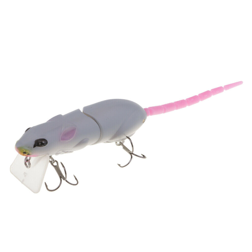 2pcs Soft Plastic Rat Mouse Topwater Fishing Lures Bass Baits Crankbaits Treble