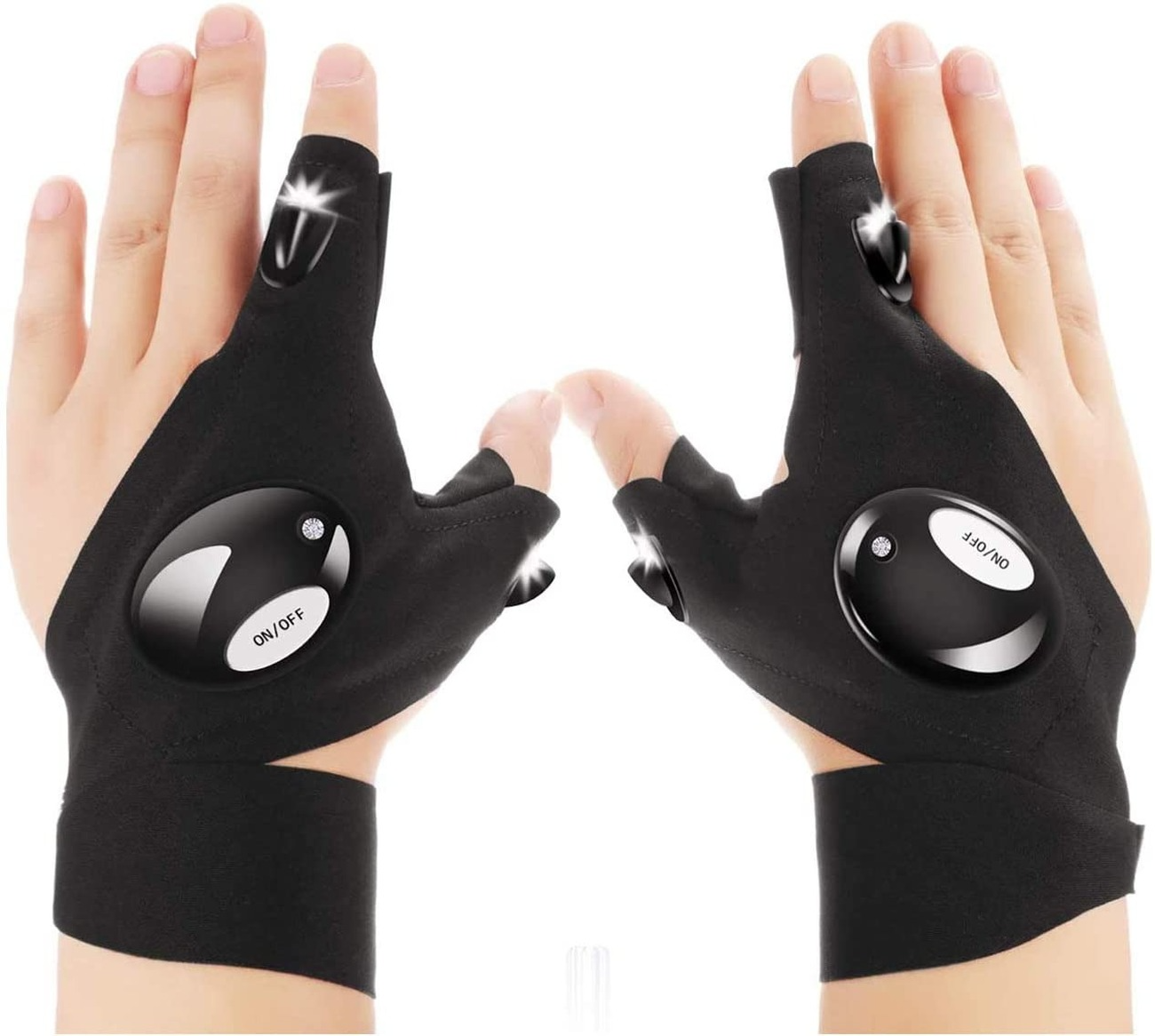 Flashlight Gloves Fingerless LED for Working in Darkness Places Fishing Repair