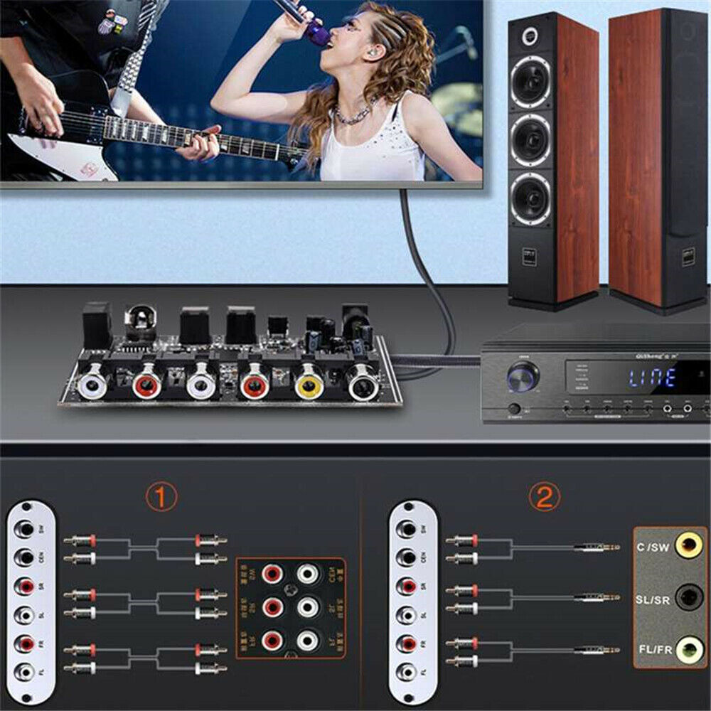 5.1 Channel AC-3 PCM Digital Optical Coaxial DTS RCA HiFi Home Theater Decoder