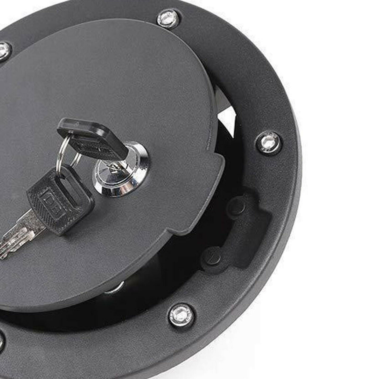 Fits Jeep Wrangler JK Aluminum Fuel Tank Cover Gas Lid Filler Black