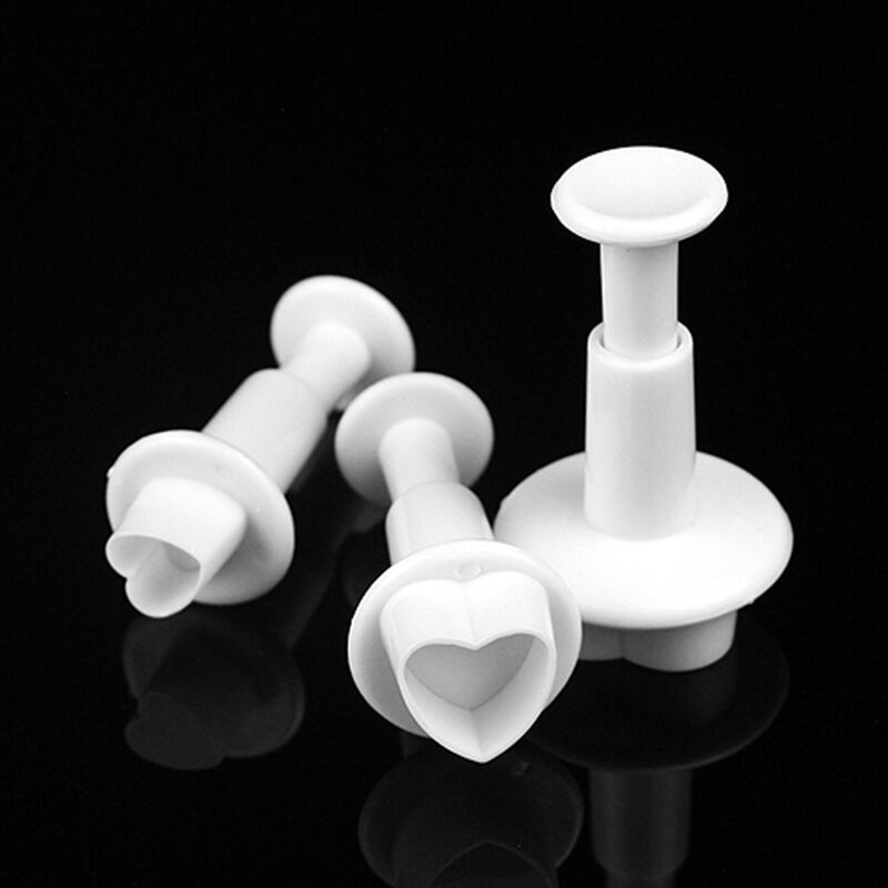3X Cake Fondant Sugarcraft Decor Cookie Mould Mold Plunger Love Heart Cutt.l8