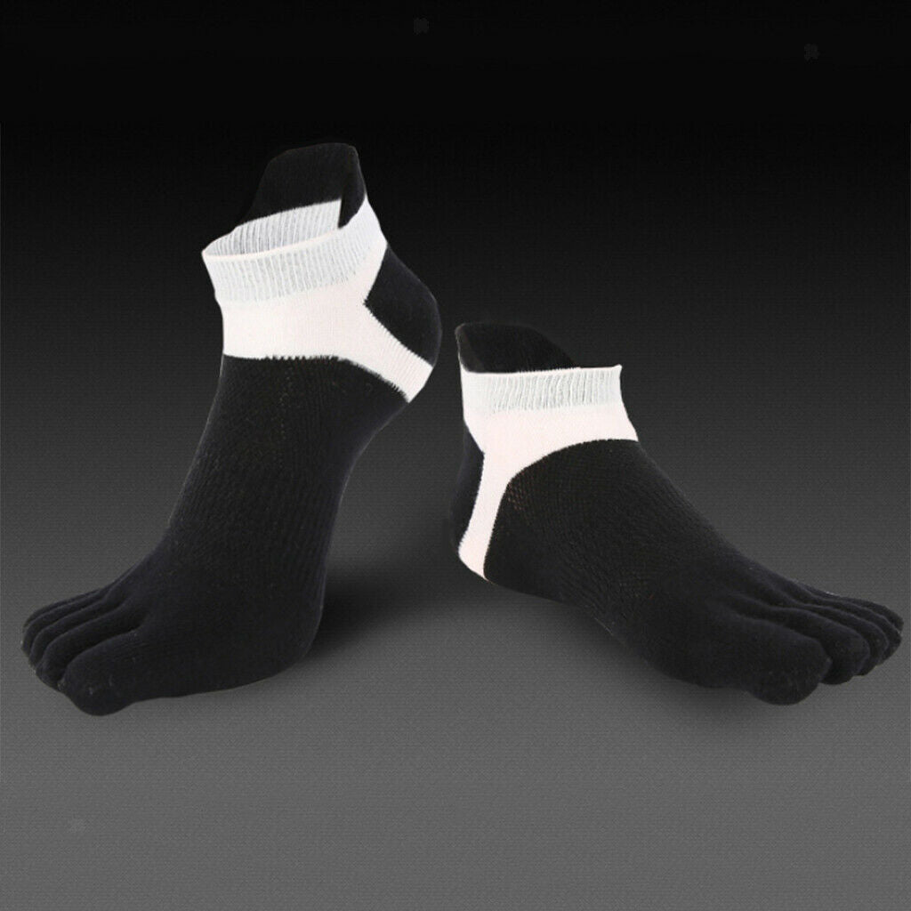 2 Pairs Toe Socks Net Sweat Absorb No Show Sports Yoga Crew Socks Hosiery