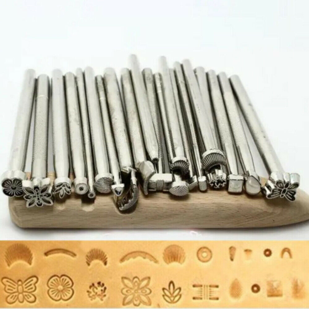 Leather Stamping Tool Working Saddle Making Set Carving Craft Stamp Puncher DIY