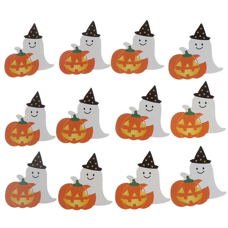 50pcs/lot Ghost Pumpkin DIY Halloween Gift Candy Paper Cards Lollipop Cards-DD