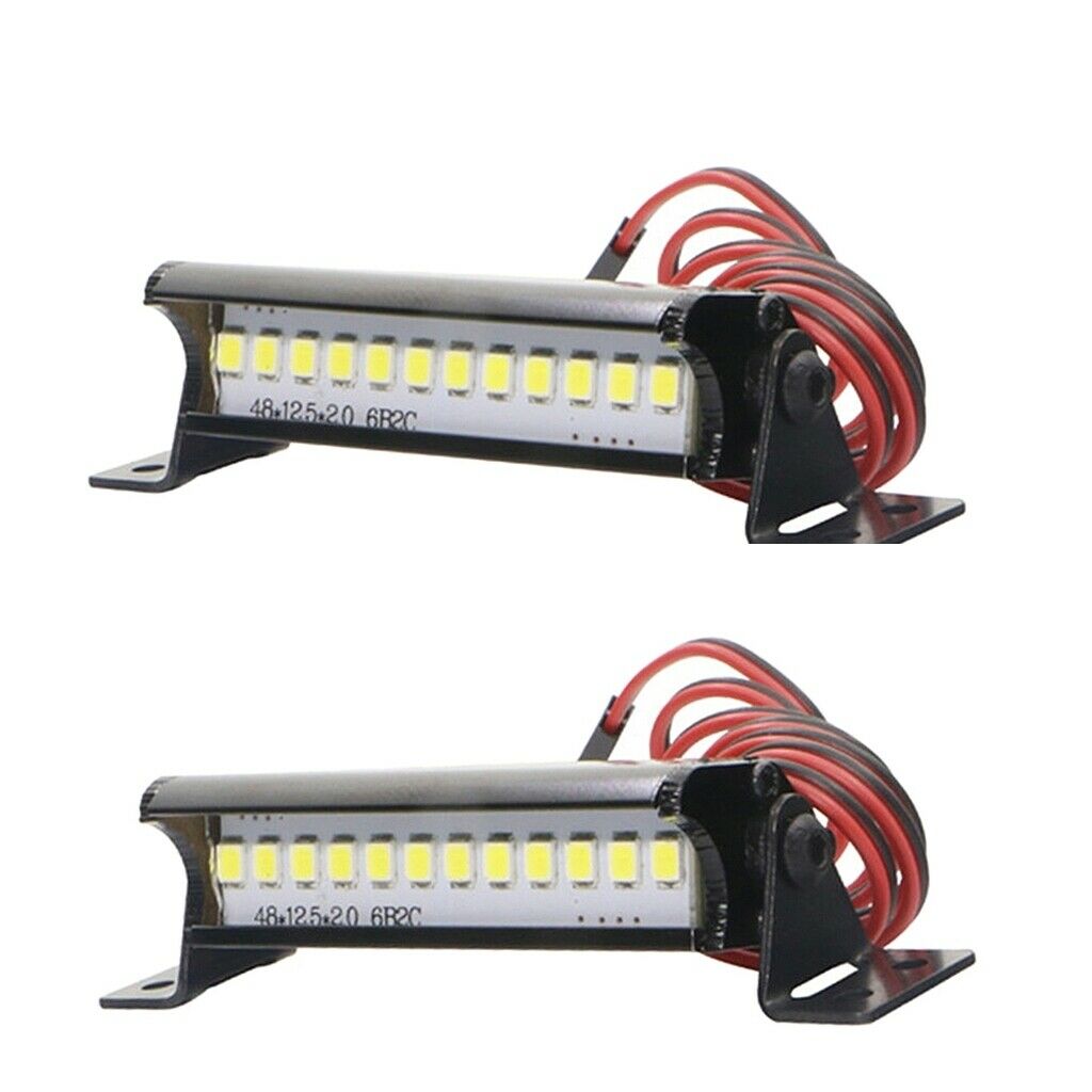 2Pieces 55mm RC Crawler LED Light Bar 12 LEDs 1/10 for TRX4 90046 90048