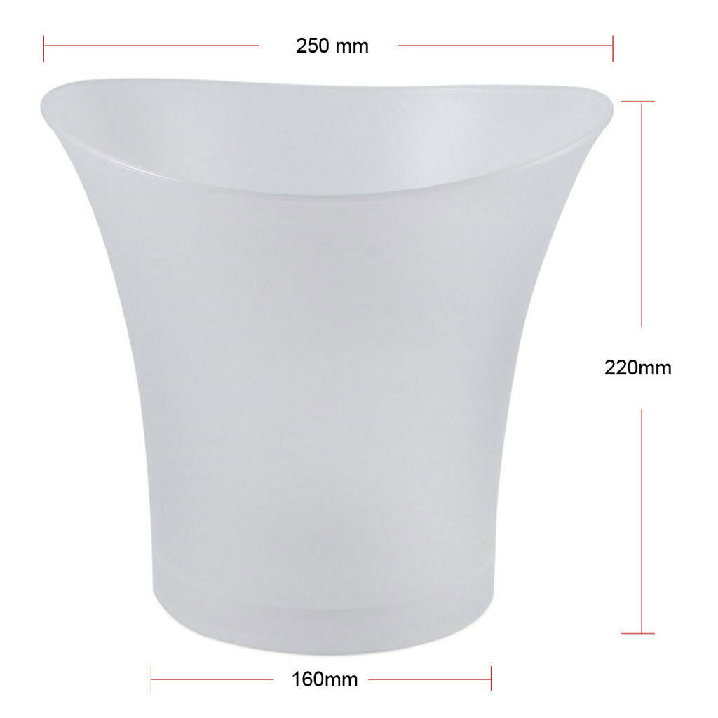 Round 5L LED Luminous Ice Bucket Ice Holder Wine Beer Cooler Bar Accessories